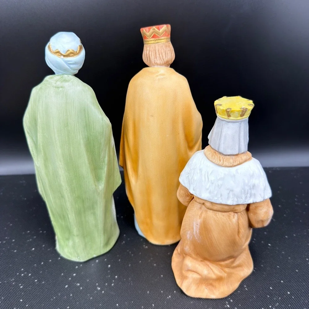 Homco Three Wise‎ Men Nativity Figurines Porcelain Christmas Magi Set of 3 Large